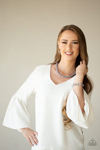 Paparazzi POSHing Your Luck - Silver Pearls - Rhinestones - Bracelet - $5 Jewelry With Ashley Swint