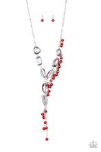 Load image into Gallery viewer, Paparazzi Prismatic Princess - Red Pearly Beads - Smoky Gems - Silver Necklace &amp; Earrings - $5 Jewelry With Ashley Swint
