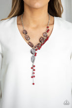Load image into Gallery viewer, Paparazzi Prismatic Princess - Red Pearly Beads - Smoky Gems - Silver Necklace &amp; Earrings - $5 Jewelry With Ashley Swint