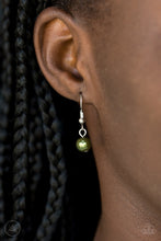 Load image into Gallery viewer, Paparazzi Put On Your Party Dress - Green Military Olive Pearls - White Rhinestones - Choker Necklace &amp; Earrings - $5 Jewelry with Ashley Swint