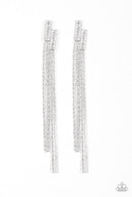 Load image into Gallery viewer, Paparazzi Radio Waves - White - Rhinestones - Post Earrings - $5 Jewelry with Ashley Swint
