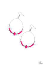 Load image into Gallery viewer, Paparazzi Retro Rural - Pink and Silver Beads - Hoop Earrings - $5 Jewelry With Ashley Swint