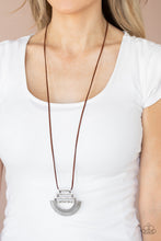 Load image into Gallery viewer, Paparazzi Rise and SHRINE - Brown - Bold Silver Pendant - Necklace &amp; Earrings - $5 Jewelry with Ashley Swint