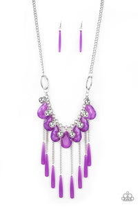 Paparazzi Roaring Riviera - Purple - Teardrops - Silver Chains - Necklace & Earrings - $5 Jewelry with Ashley Swint
