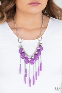 Paparazzi Roaring Riviera - Purple - Teardrops - Silver Chains - Necklace & Earrings - $5 Jewelry with Ashley Swint