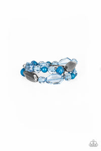 Paparazzi Rockin Rock Candy - Blue - Stretchy Band Bracelet - $5 Jewelry with Ashley Swint