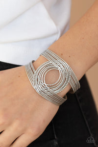 Paparazzi Rustic Coils - Silver - Rope Like - Cuff Bracelet - $5 Jewelry with Ashley Swint