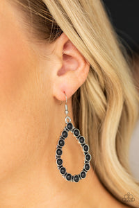 Paparazzi Sagebrush Sunsets - Black - Stone Beads - Silver Teardrop Earrings - $5 Jewelry with Ashley Swint