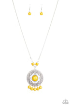 Load image into Gallery viewer, Paparazzi Santa Fe Garden - Yellow Stone - Silver Pendant - Necklace &amp; Earrings - $5 Jewelry With Ashley Swint