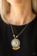 Load image into Gallery viewer, Paparazzi Santa Fe Garden - Yellow Stone - Silver Pendant - Necklace &amp; Earrings - $5 Jewelry With Ashley Swint