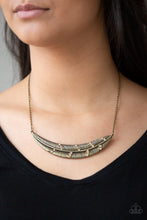Load image into Gallery viewer, Paparazzi Say You QUILL - Brass - Topaz Rhinestones - Necklace &amp; Earrings - $5 Jewelry with Ashley Swint