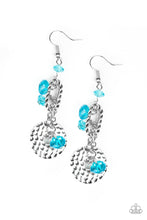 Load image into Gallery viewer, Paparazzi Seaside Catch - Blue - Hammered Silver Disc - Earrings - $5 Jewelry with Ashley Swint