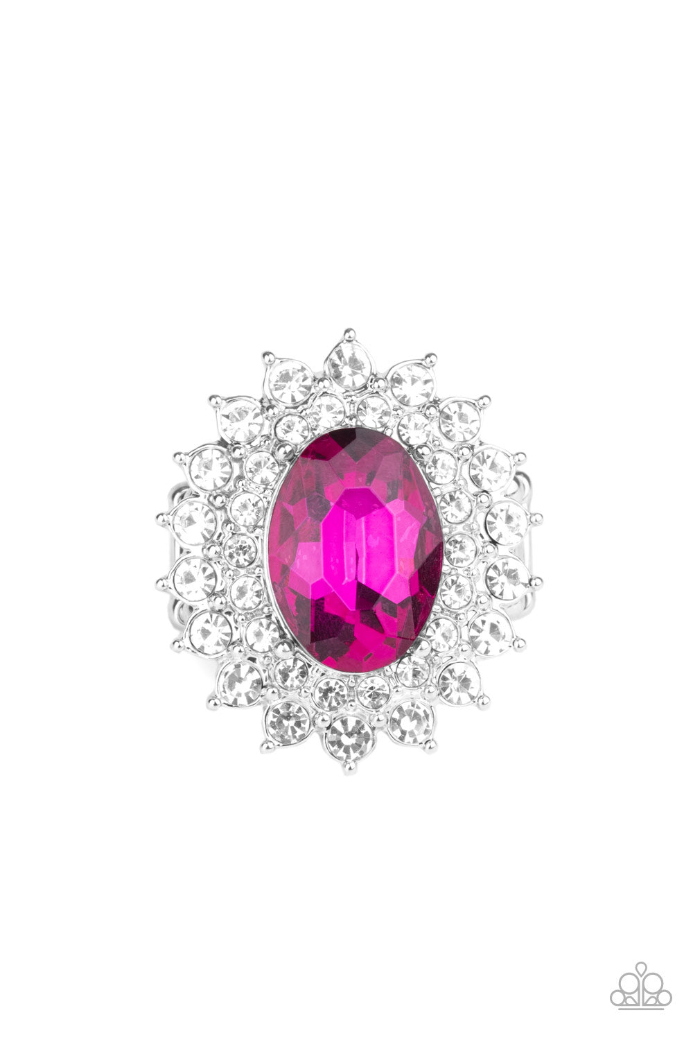 Paparazzi Secret Garden Glow Pink Gem White Rhinestones Ring 5 Jewelry with Ashley Swint
