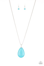 Load image into Gallery viewer, Paparazzi Sedona Sandstone - Blue Turquoise Stone - Teardrop Pendant - Silver Chain Necklace &amp; Earrings - $5 Jewelry with Ashley Swint