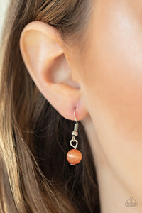 Paparazzi Serene Serendipity - Orange - Cat's Eye Moonstone - White Rhinestones - Necklace & Earrings - $5 Jewelry with Ashley Swint