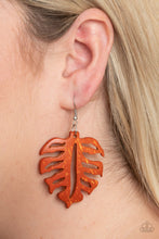 Load image into Gallery viewer, Paparazzi Shake Your PALMS PALMS - Orange - Amberglow - Earrings - $5 Jewelry with Ashley Swint