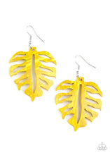 Load image into Gallery viewer, Paparazzi Shake Your PALMS PALMS - Yellow - Earrings - $5 Jewelry with Ashley Swint