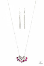Load image into Gallery viewer, Paparazzi Slide Into Shimmer - Pink Rhinestones - Silver Necklace &amp; Earrings - $5 Jewelry With Ashley Swint