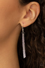 Load image into Gallery viewer, Paparazzi Slide Into Shimmer - Pink Rhinestones - Silver Necklace &amp; Earrings - $5 Jewelry With Ashley Swint