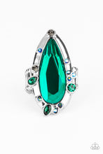 Load image into Gallery viewer, Paparazzi Sparkle Smitten - Green - Iridescent Rhinestones - Teardrop Ring - $5 Jewelry with Ashley Swint