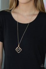 Load image into Gallery viewer, Paparazzi Square It Up - Rose Gold - Hammered Necklace &amp; Earrings - $5 Jewelry With Ashley Swint