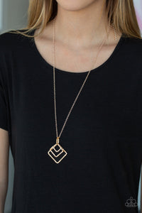Paparazzi Square It Up - Rose Gold - Hammered Necklace & Earrings - $5 Jewelry With Ashley Swint
