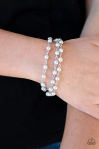 Paparazzi Stage Name - Silver Pearls - Bracelet - $5 Jewelry With Ashley Swint