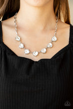 Load image into Gallery viewer, Paparazzi Star Quality Sparkle - White - Silver Chain Necklace &amp; Earrings - $5 Jewelry with Ashley Swint