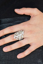 Load image into Gallery viewer, Paparazzi Star-tacular, Star-tacular - White Rhinestones - Silver Ring - $5 Jewelry With Ashley Swint
