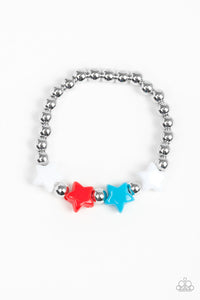 Starlet Shimmer Girls Bracelets - 10 - Silver Beads w/Red, White and Blue Stars - $5 Jewelry With Ashley Swint