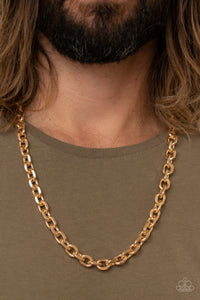 Paparazzi Steel Trap - Gold - Necklace - $5 Jewelry with Ashley Swint