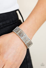 Load image into Gallery viewer, Paparazzi Summer Scandal - Silver - Antiqued Shimmer - Silver Filigree - Stretchy Band Bracelet - $5 Jewelry with Ashley Swint