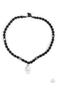 Paparazzi Surfer Spiral - Silver - Black Braided Cord - Necklace - $5 Jewelry with Ashley Swint