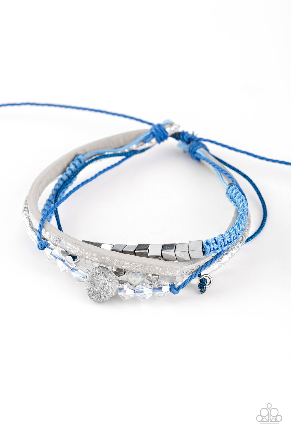 Paparazzi Take A SPACEWALK - Blue - Corded Leather Sliding Knot Bracelet - $5 Jewelry With Ashley Swint