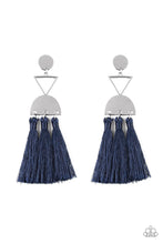 Load image into Gallery viewer, Paparazzi Tassel Trippin - Blue Thread Tassels - Silver Post Earrings - $5 Jewelry With Ashley Swint