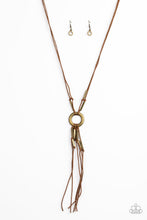 Load image into Gallery viewer, Paparazzi Tasseled Trinket - Brass - Antiqued Ring - Necklace &amp; Earrings - $5 Jewelry with Ashley Swint