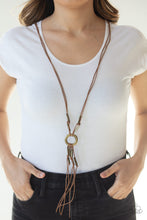 Load image into Gallery viewer, Paparazzi Tasseled Trinket - Brass - Antiqued Ring - Necklace &amp; Earrings - $5 Jewelry with Ashley Swint