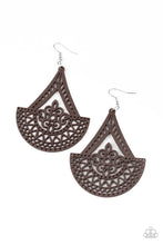 Load image into Gallery viewer, Paparazzi Tiki Sunrise - Brown - Wooden Filigree - Earrings - $5 Jewelry with Ashley Swint