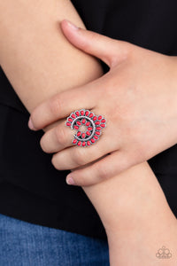 Paparazzi Trendy Talisman - Red - Teardrop Stones - Silver Ring - $5 Jewelry with Ashley Swint