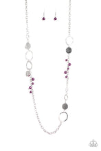 Load image into Gallery viewer, Paparazzi Unapologetic Flirt - Purple - Silver Chains - Necklace &amp; Earrings - $5 Jewelry With Ashley Swint