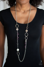 Load image into Gallery viewer, Paparazzi Unapologetic Flirt - Purple - Silver Chains - Necklace &amp; Earrings - $5 Jewelry With Ashley Swint