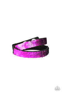 Paparazzi Under The SEQUINS - Purple / Blue - Sequin Reversible - Double Wrap Bracelet - $5 Jewelry With Ashley Swint