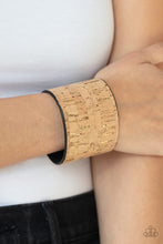 Load image into Gallery viewer, Paparazzi Up To Scratch - Brown Cork - Thick Cuff Bracelet - $5 Jewelry with Ashley Swint