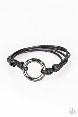 Paparazzi Urban Outsider - Black Gunmetal Hoop - Sliding Knot Bracelet - $5 Jewelry With Ashley Swint