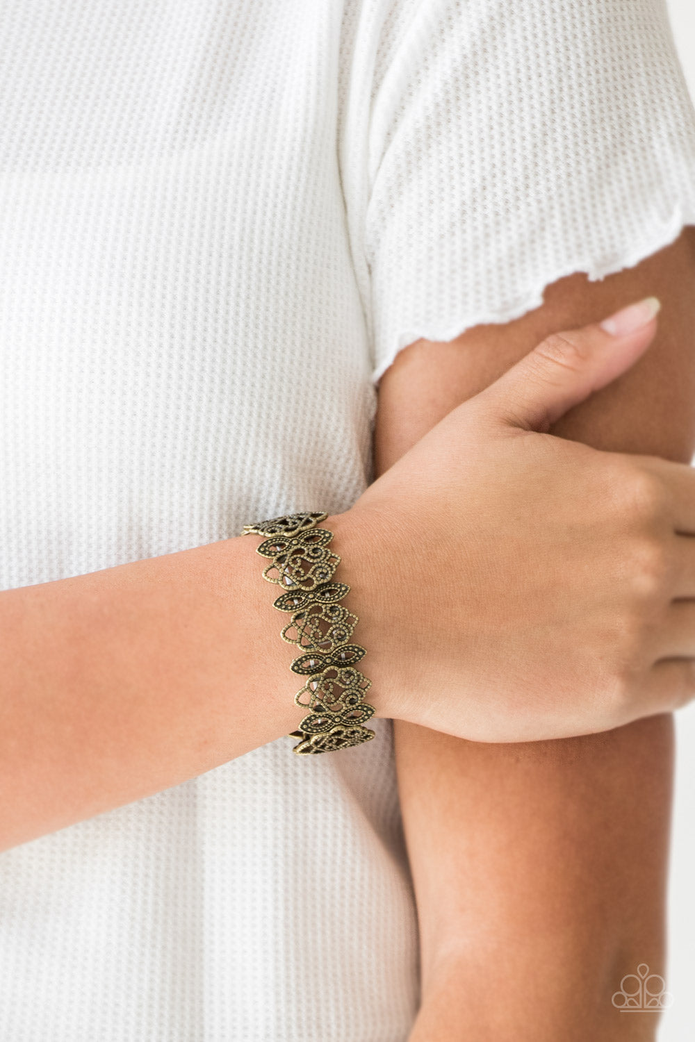 Paparazzi When Yin Met Yang - Brass - Ornate Stretchy Band Bracelet - $5 Jewelry with Ashley Swint
