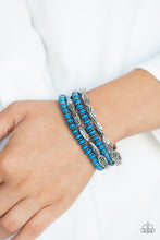 Load image into Gallery viewer, Paparazzi Wild Wonder - Blue Beads - Silver Beads - Set of 4 Bracelets - $5 Jewelry With Ashley Swint