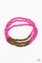 Load image into Gallery viewer, Paparazzi Woodland Wanderer - Pink - Wooden Beads - Set of 3 Bracelets - $5 Jewelry With Ashley Swint