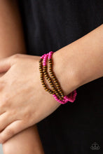 Load image into Gallery viewer, Paparazzi Woodland Wanderer - Pink - Wooden Beads - Set of 3 Bracelets - $5 Jewelry With Ashley Swint