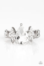Load image into Gallery viewer, Paparazzi Yass Queen - White - Teardrop Gem - Ring - ENCORE EXCLUSIVE 2020! - $5 Jewelry with Ashley Swint