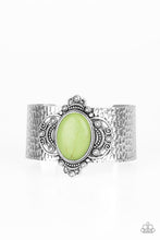 Load image into Gallery viewer, Paparazzi Yes I CANYON - Green Stone - Silver Hammered Cuff Bracelet - $5 Jewelry With Ashley Swint